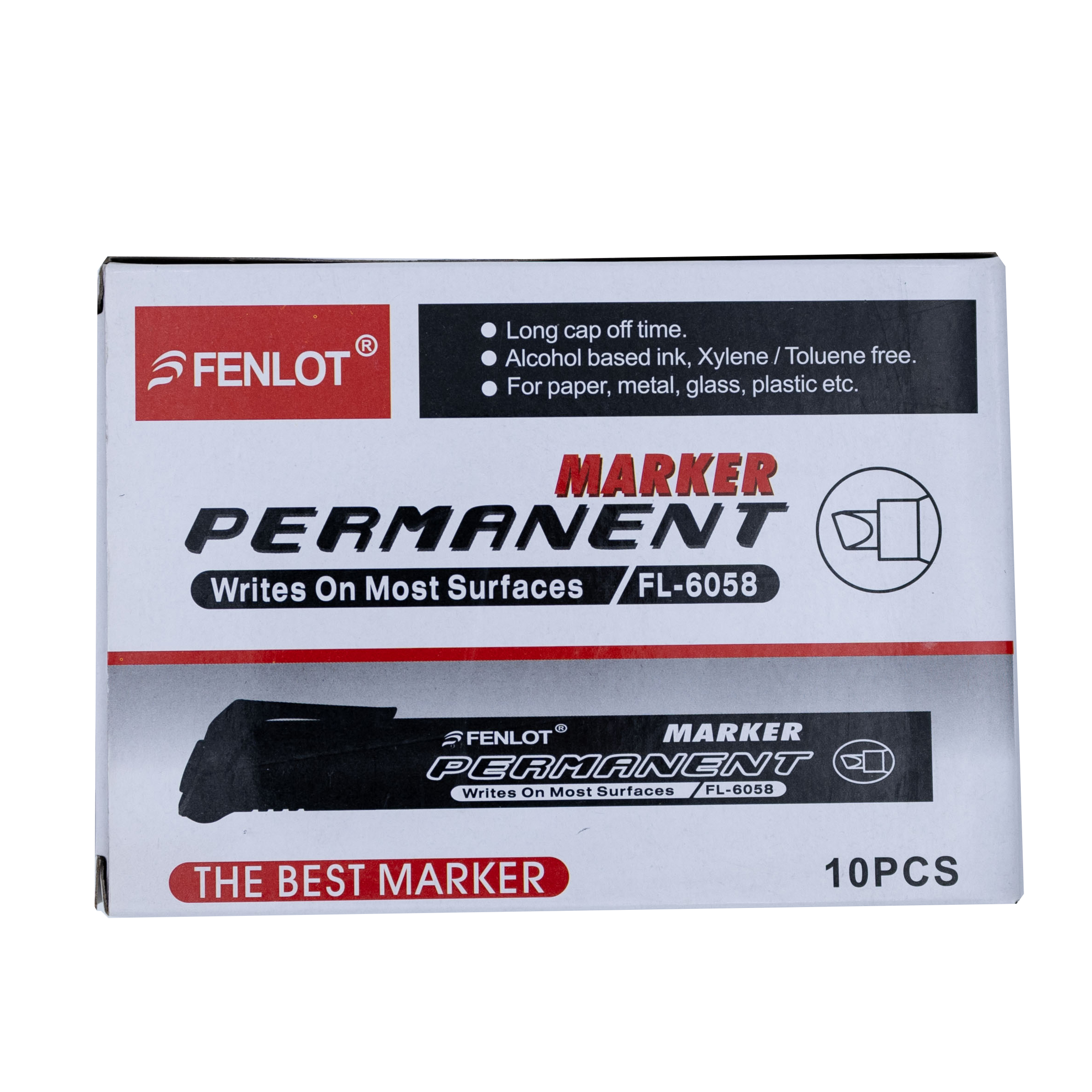 Fenlot Chisel Tip permanent marker 10pcs Paper Box