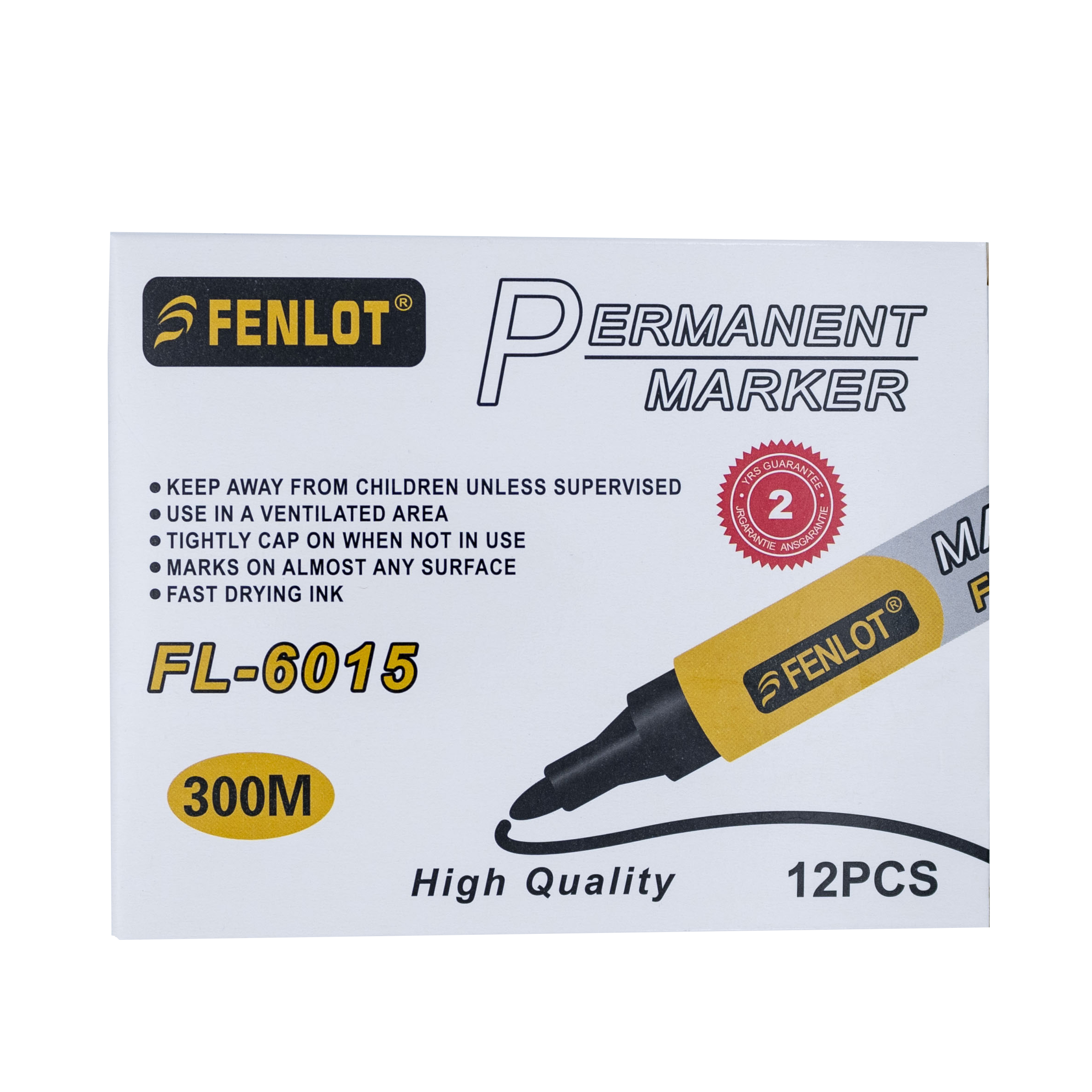 Fenlot High Quality Round Tip permanent marker 12pcs Paper Box