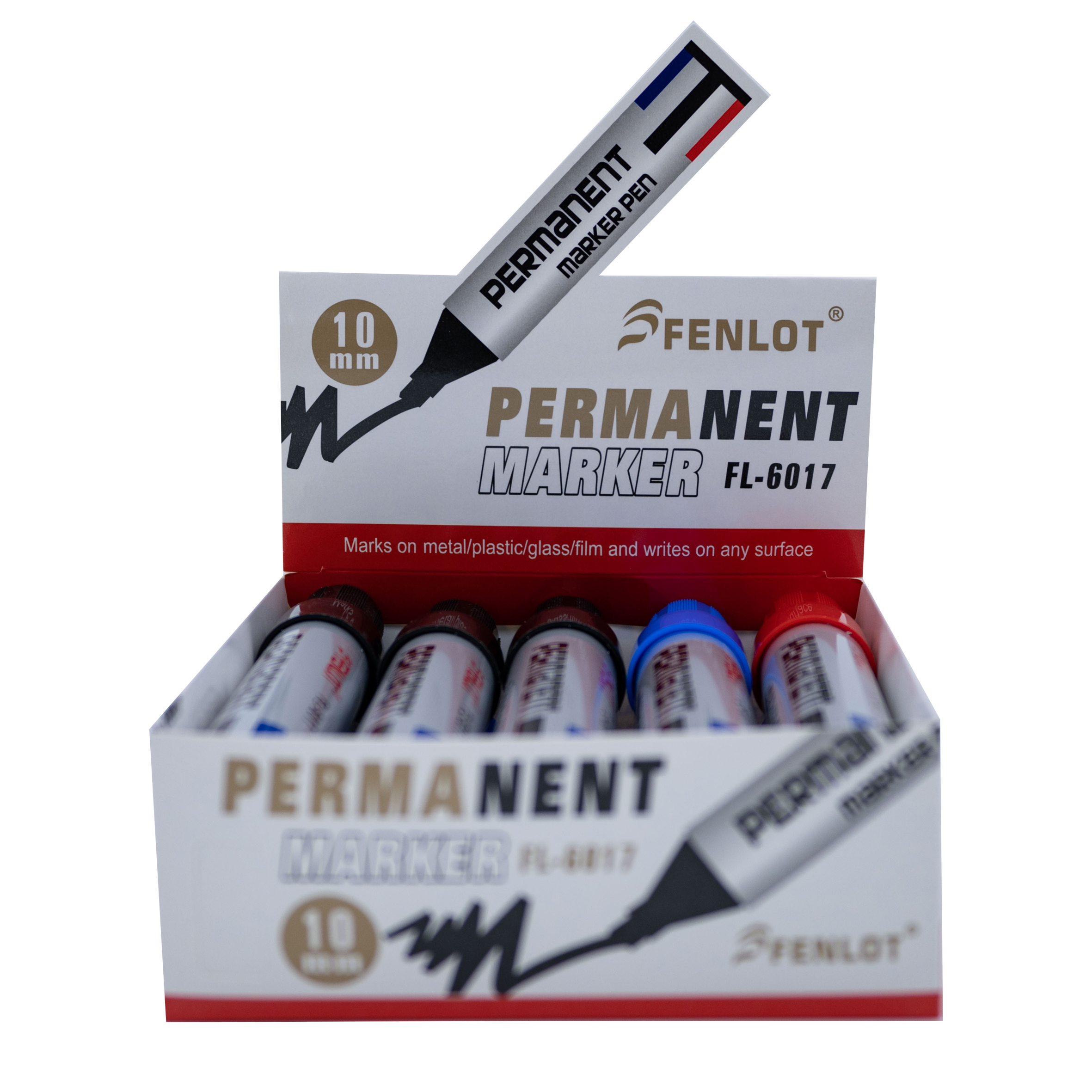 Fenlot 10mm Chisel Tip Jumbo Permanent marker 10pcs Paper Box