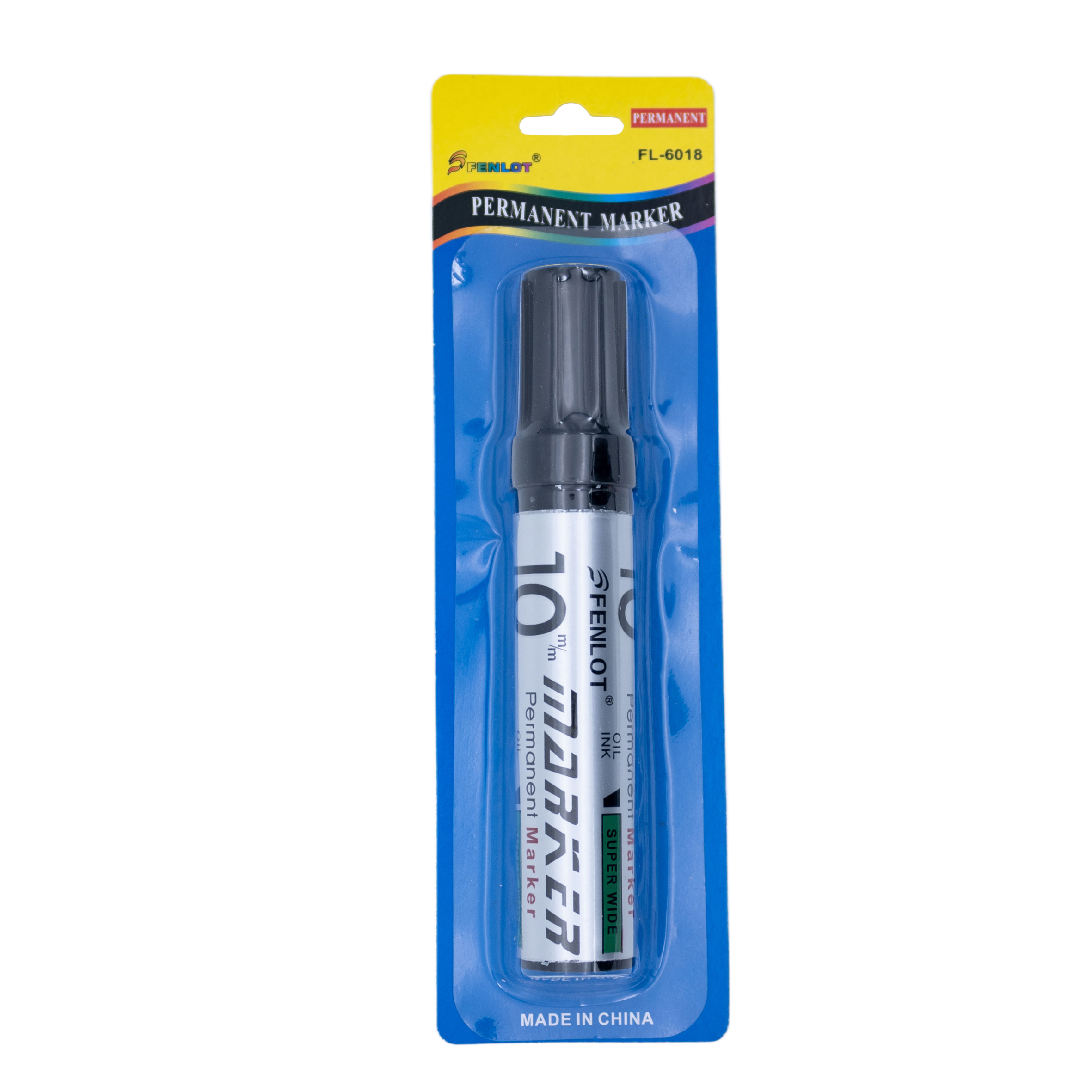 Fenlot Premium Quality Black 10mm Chisel Tip Jumbo Permanent marker 1pcs Blister