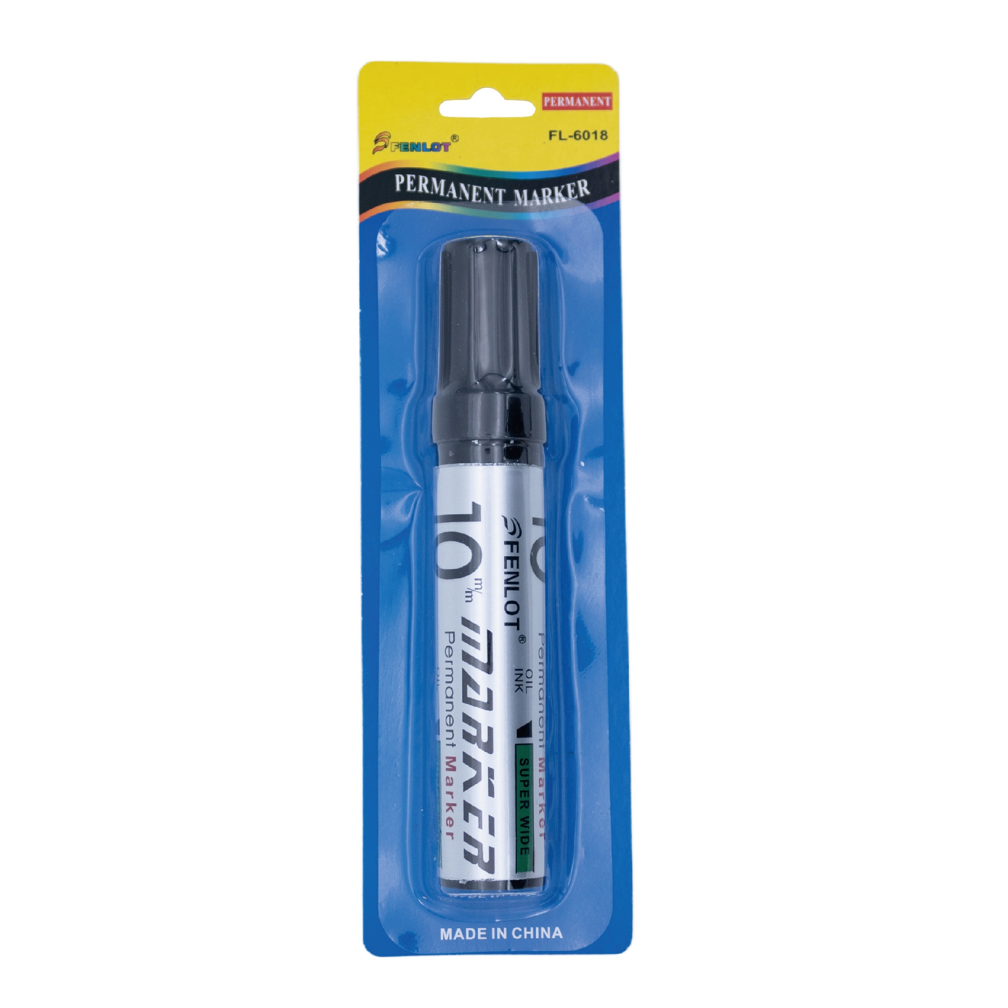 Fenlot Premium Quality Black 10mm Chisel Tip Jumbo Permanent marker 1pcs Blister
